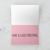 PINK CLASSIC CAR CLASSY CHRISTMAS Wenskaarten Kaart (Binnen)