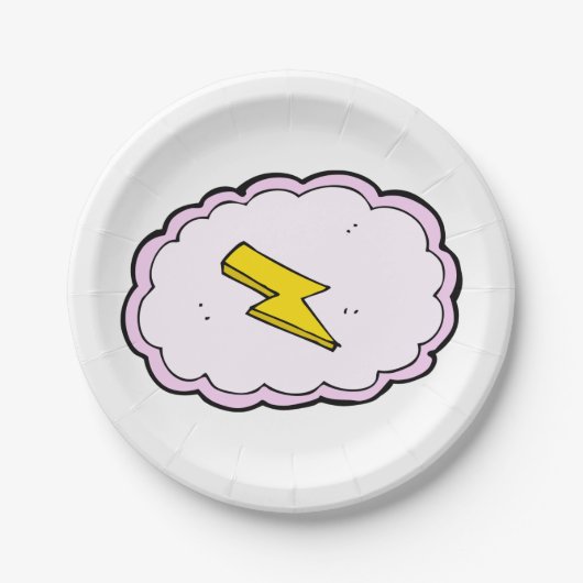 Pink Cloud Lightning Papieren Bordje (Voorkant)