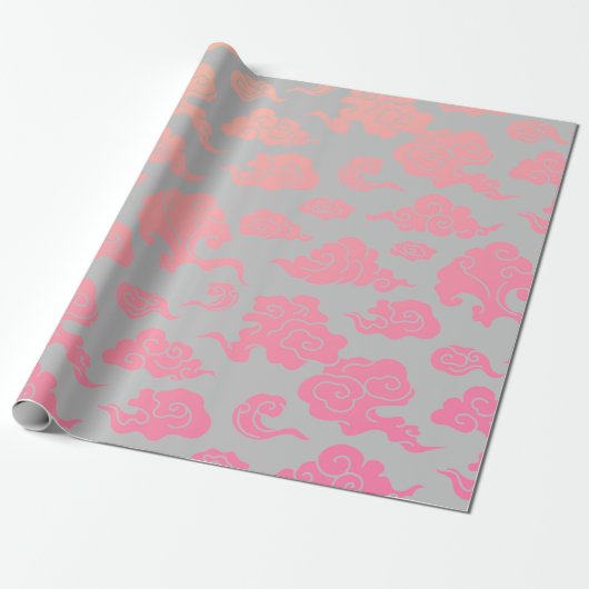 PINK CLOUD-PATROON VOOR Wrappen Cadeaupapier (Uitgerold)