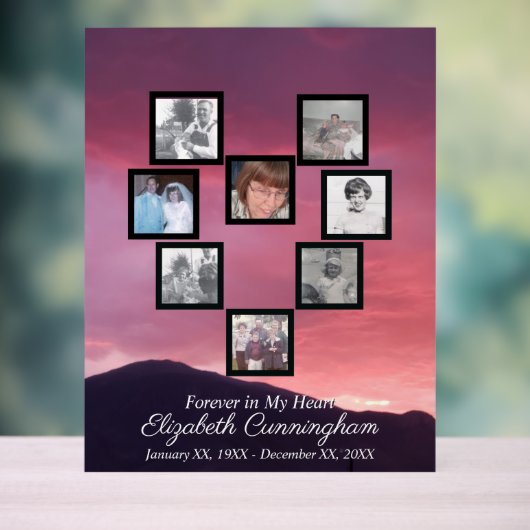 Pink Clouds at Sunset Photo Collage Heart   (Neutre)