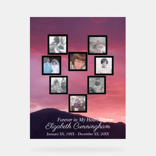 Pink Clouds at Sunset Photo Collage Heart   (Recto)