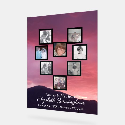 Pink Clouds at Sunset Photo Collage Heart   (Angle)