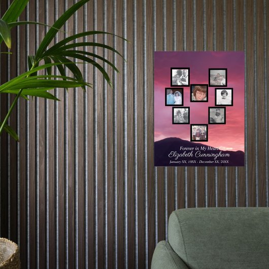 Pink Clouds at Sunset Photo Collage Heart  