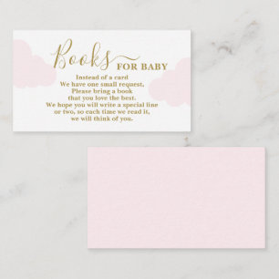 Pink Clouds Baby shower Boeken voor Baby Kaart
