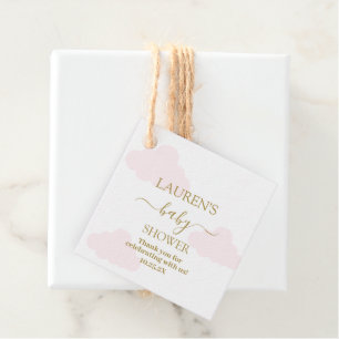 Pink Clouds Baby shower Meisje Bedankjes Labels