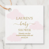 Pink Clouds Baby shower Meisje Bedankjes Labels (Voorkant)