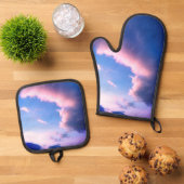 Pink clouds ovenwant & pannenlap set (Top down)