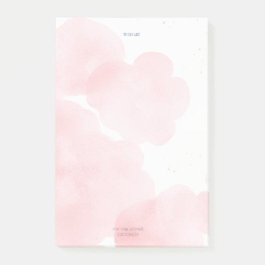 Pink Clouds To Do List Pad Post-it® Notes (Voorkant)
