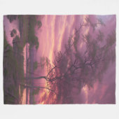 Pink Cloudy Sky Fleece Deken (Voorkant (Horizontaal))