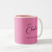 Pink Coffee Mug Nom du script Texte Modèle (Devant droit)