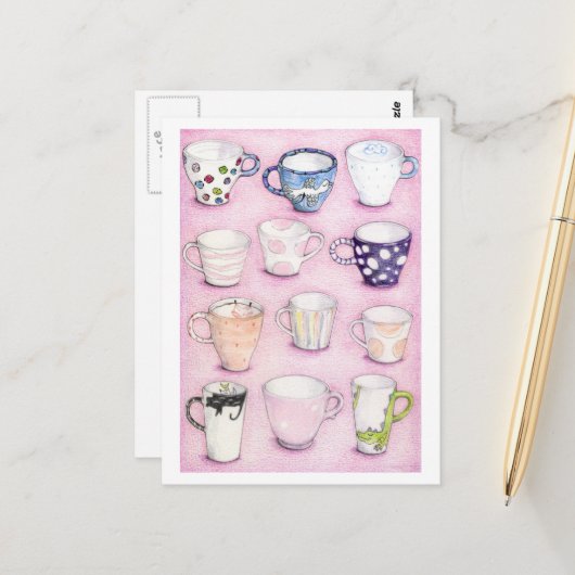 Pink Collection Postcard Briefkaart (Voorkant / Achterkant in situ)