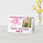 Pink Color Splash 3 Photo Carte d'anniversaire pou (Fleur jaune)