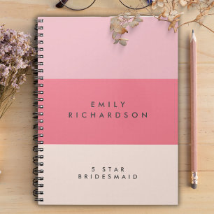 Pink Colorblock bridesmaid Spiral Carnet