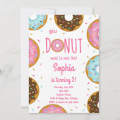 Pink coloré saupoudrer les beignets Invitation d'a (Devant)