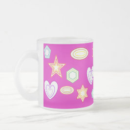 Pink colour Shapes mug Matglas Koffiemok