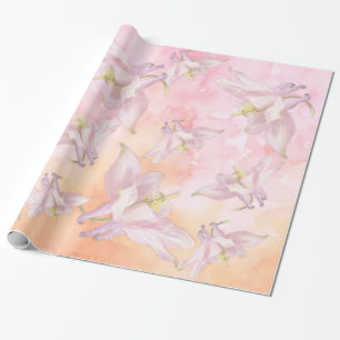 PINK COLUMBINE FLOWER WATERVERF SPLASH CADEAUPAPIER