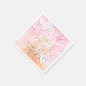 PINK COLUMBINE FLOWER WATERVERF SPLASH SERVETTEN (Hoek)