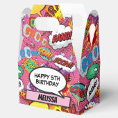 Pink Comic Book Superheld Birthday Party Bedankdoosjes (Geopend)