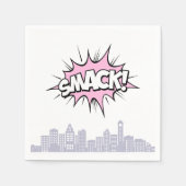 Pink Comics Book Superhero Verjaardag Servet (Voorkant)