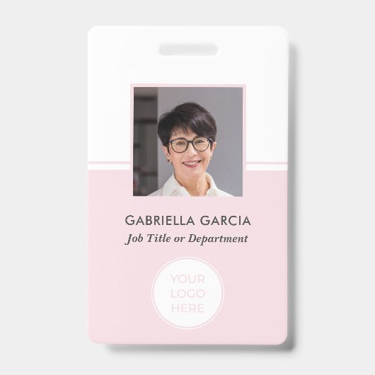 Pink Company QR Code Photo ID Badge (Avant)