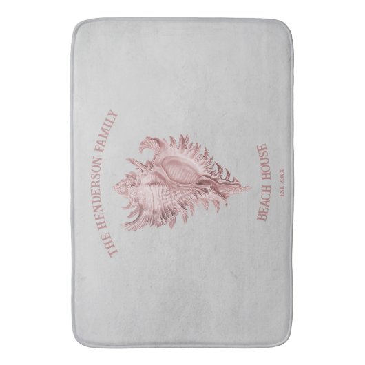 Pink Conch Shell Bath Mat (Voorkant Verticaal)