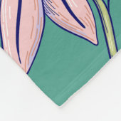 Pink Coneflower Teal Pattern Fleece Deken (Hoek)