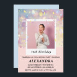 Pink Confetti Photo invitations à 34e anniversaire<br><div class="desc">Pink Confetti Photo invitations à 34e anniversaire</div>