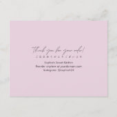 Pink Cookie Care Instructions Minimalist Script Bedankkaart (Achterkant)
