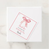 Pink Coquette Bow Baby Shower Bedankjes Labels (In situ)