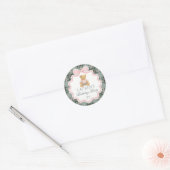 Pink Coquette Bow Bear Birthday Envelope Seal Ronde Sticker (Envelop)