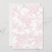 Pink Coquette Bow Birthday Party Kaart (Achterkant)