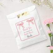 Pink Coquette Bow Bridal Shower Bedankzakje (Gezegeld)