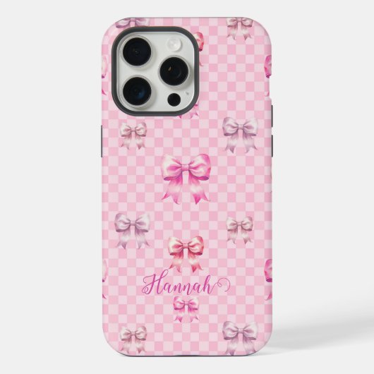 Pink Coquette Bow Checboard (Verso)