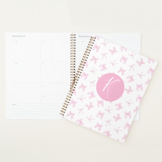 Pink Coquette Bow Personnaliser le planificateur (Devant avec enveloppe)
