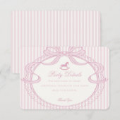 Pink Coquette Bow Rocking Horse Details Informatiekaartje (Voorkant / Achterkant)
