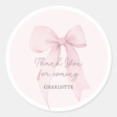Pink Coquette Bow Thank you Label (Voorkant)