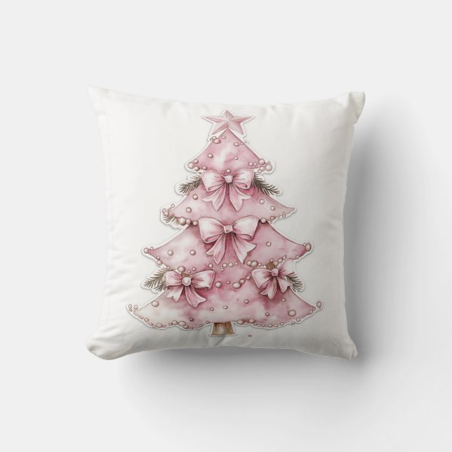 Pink Coquette Coussin d'arbre de Noël (Recto)