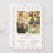 Pink Coquette Floral Graduation Invitation (Dos)