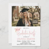 Pink Coquette Graduation Photo Invitation (Devant)