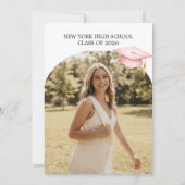 Pink Coquette Graduation Photo Invitation (Dos)