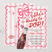 Pink Coquette She is Ready to POP Invitation (Devant / Derrière)