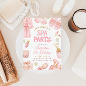 Pink Coquette Spa Party Birthday Kaart