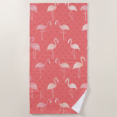 Pink Coral Red Flamingo Pattern Personalized Strandlaken (Voorkant)
