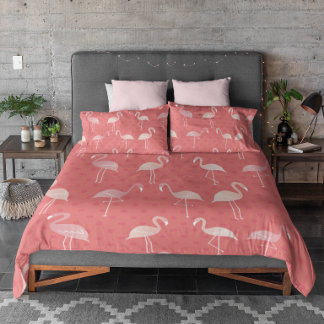 Pink Coral Red Flamingo Seamless Pattern Kussensloop