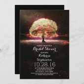 Pink Coral String Lights Tree vrijgezellenfeest Ui Kaart (Voorkant / Achterkant)