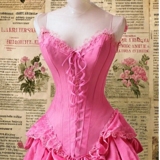 Pink Corset on Newspaper Background Tissuepapier