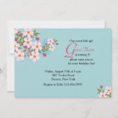 Pink Cosmos Floral Invitation Kaart (Voorkant)