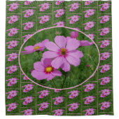 Pink Cosmos Flowers Pattern Douchegordijn (Voorkant)