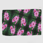 Pink Cosmos Flowers Pattern Golfhanddoek (Horizontaal)