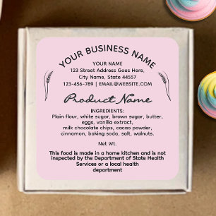 Pink Cottage Law Eten label sticker